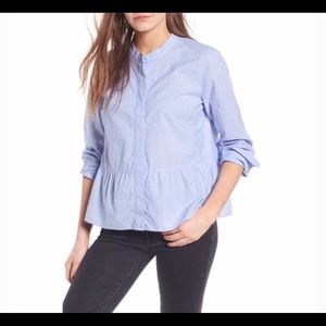 Madewell Lakeside Peplum Chambray Top L